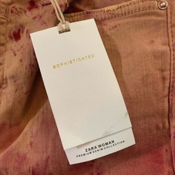 Zara Red Tie Dye Skinny Jeans NWT - Picture 10 of 15